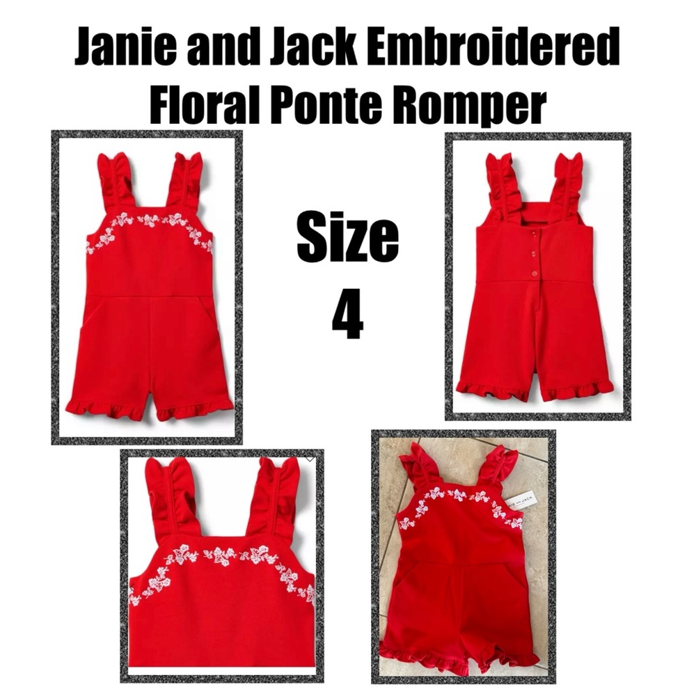 Janie and Jack Embroidered Floral Outfit